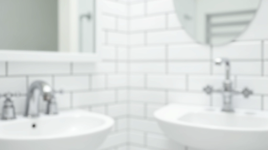 Spotless bathroom with gleaming white tiles and shining chrome fixtures