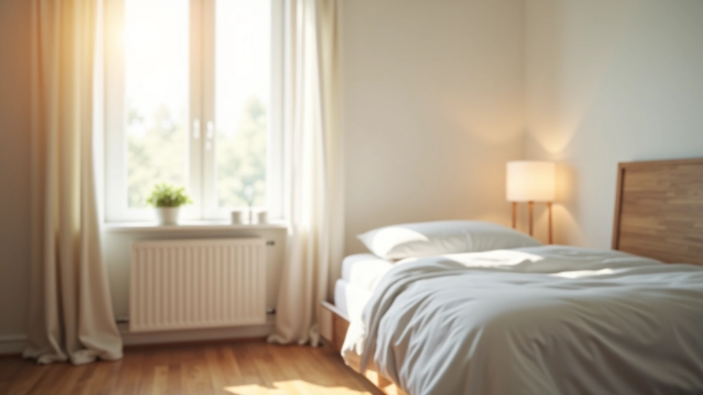 Clean minimalist bedroom with organized nightstand and clear floor space ready for professional cleaning