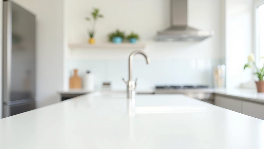 Clean kitchen with sparkling countertops and organized cabinets