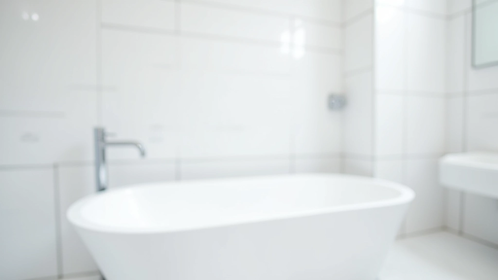 Pristine modern bathroom with white subway tile walls, gleaming chrome fixtures, and spotless bathtub