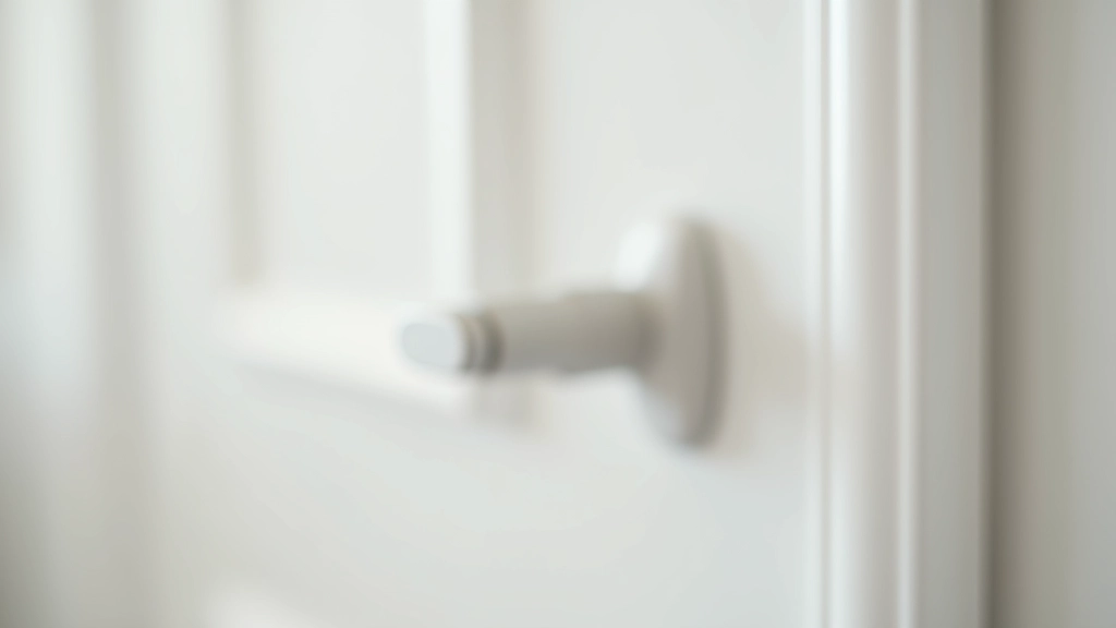Detail shot of clean apartment doorframe, light switch, and white door with no marks or smudges