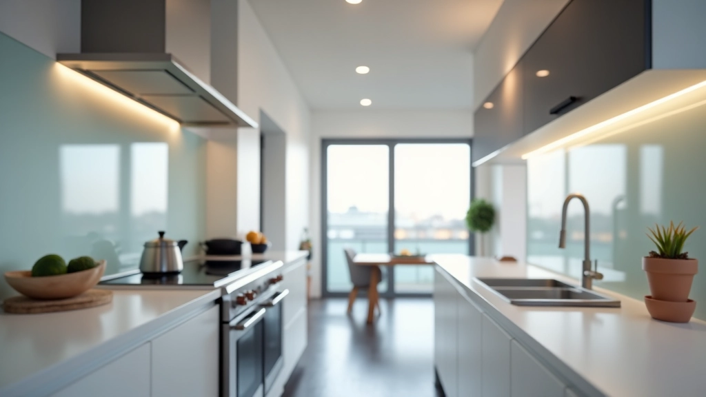 Spotless modern kitchen with gleaming stainless steel appliances, clean white countertops, and organized cabinets